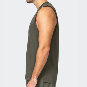 Camisetas sin mangas de algodón orgánico de cáñamo para hombre, camisetas sin mangas personalizadas para hombre con cuello redondo, Yoga holgada para camiseta sin mangas, ropa para gimnasios - Product Image 3