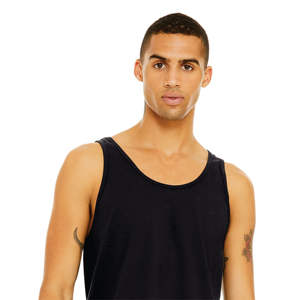 Vente au détail Fit 100% Airlume peigné anneau filé coton 32 simple 4.2 oz solide marine unisexe décontracté Jersey réservoir bouton côté cousu - Product Image 4