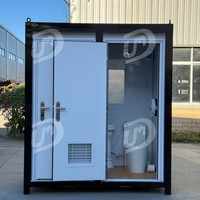 Salle de bain mobile de luxe préfabriquée à double toilette, panneau sandwich, double poste d'utilisation, écologique, portable, en acier, pour extérieur