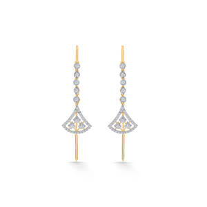 Pendientes de Diamantes Crystal Horizon Gold Dangler para Mujer - Product Image 1