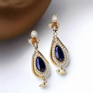 Boucles d'oreilles en gros Bijoux en argent sterling 925 Boucles d'oreilles pour femmes Grandes boucles d'oreilles en pierres précieuses pour femmes - Product Image 6