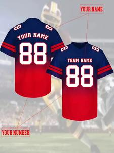 Camisetas de fútbol americano personalizables para hombres, conjuntos deportivos de verano alto, manga corta, ajuste holgado de gran tamaño para uniformes de gimnasio - Product Image 2