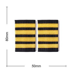 2025 professionnel pilote uniforme 1 paire or rayure épaule Badges hôtesse de l'air épaulettes hiver vente chaude - Product Image 5