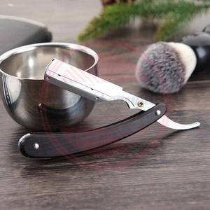 Maquinilla de hoja de afeitar recta con mango de madera, maquinilla de afeitar profesional de acero inoxidable para hombres - Product Image 3