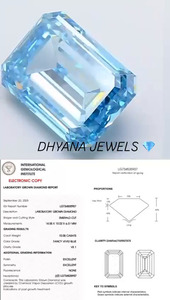 Diamante Cultivado en Laboratorio, Corte Esmeralda, 10.05 Quilates, Color Azul Intenso, Claridad VVS1, Piedra Suelta con Certificado IGI, Joyería al por Mayor - Product Image 2