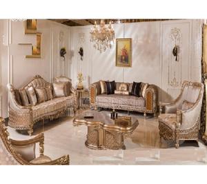 Classic Hand Carved Luxury <b>Sofa</b> Set for Living Room 8 Seater Hand Carved <b>Sofa</b> Set Antique <b>Gold</b> Finished <b>Sofa</b> Set Living Room USA - Product Image 1