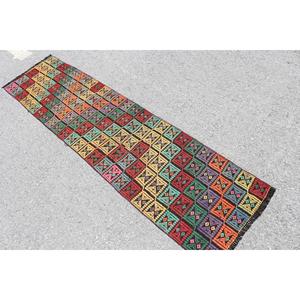 1.9x7.5 ft Vintage <b>Runner</b> Rug, Turkish <b>Red</b> Solid Rug - Product Image 4