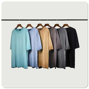 เสื้อยืดวินเทจของผู้ชายผ้าฝ้าย100% ซักกรดเสื้อยืดไหล่ตกไซส์โอเวอร์ไซส์แบบสั่งทำ - Product Image 3