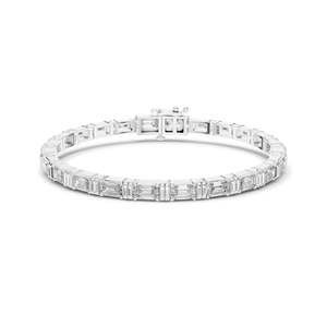 Bracelet tennis en diamant de laboratoire 8,96 CT, taille émeraude VVS-VS EF, or 18 carats, 14 carats, 10 carats et argent 925, or rose, or jaune, or blanc - Product Image 1