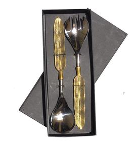 Cuchara para ensalada de latón de alta calidad, cubiertos, ensalada de latón dorado y tamaño personalizado, acero con espejo, precio barato, artesanía Natural - Product Image 2