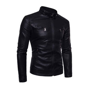 Chaqueta de Cuero Clásica Estilo Motero para Hombre, Impermeable, Ecológica y Moderna con Logotipo Frontal para Motociclistas y Hombres Modernos - Product Image 5