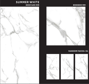 800x1600mm Calcutta Blanc Moderne Brillant Poli Porcelaine Carreaux de Plafond Étanche Ignifuge 9mm D'épaisseur pour Un Usage Intérieur D'hôtel - Product Image 3