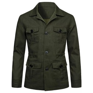 Exclusive Wholesale Customizable High Street Canvas Safari Jackets 100% Cotton Eco-friendly <b>Men's</b> Front Premium Designer Service - Product Image 2