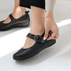 [JSHOE] Women Handmade Genuine Lambskin Leather Comfort Flats 4cm Low Heel Casual Walking Shoes - Product Image 3