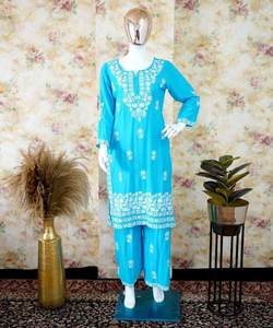 Estilo indio pakistaní Salwar kameez listo para damas traje de algodón cosido vestidos de mujer elegantes - Product Image 1