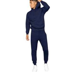 Ensemble de vêtements de sport 2 pièces avec logo personnalisé vente en gros de pantalons de survêtement décontractés pour hommes sweats à capuche tenues solides pour l'entraînement - Product Image 2