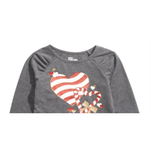 T-shirt grigia casual estiva per bambina Epic Threads, taglia 5, con stampa a cuore e logo, in morbido cotone e poliestere - Product Image 2