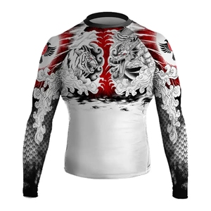 T-shirt de compression à manches longues en spandex et polyester tendance pour homme, rashguard de BJJ - Product Image 5