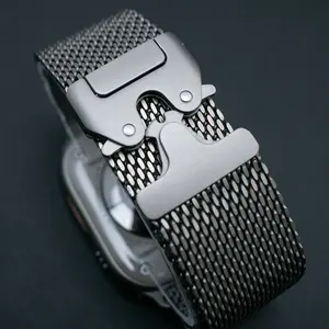 <span class=keywords><strong>Correa</strong></span> de Reloj Inteligente de Titanio Puro con Hebilla Especial para <span class=keywords><strong>Apple</strong></span> Watch Ultra 3 de 49 mm, <span class=keywords><strong>Correa</strong></span> <span class=keywords><strong>Milanesa</strong></span> para S11 S10 de 46 mm, 45 mm, 44 mm, 42 mm - Product Image 2