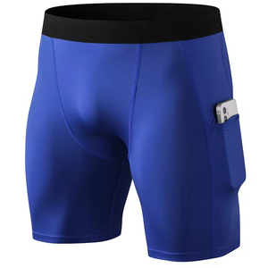 High Quality Breathable Quick Dry <b>Compression</b> <b>Shorts</b> with Elastic Waist and Pockets for <b>Men</b> Daily Life Gym Exercise Mid Waist - Product Image 3