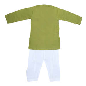 Chase Value <b>Boys</b> Embroidered Wash n Wear <b>Kurta</b> Shalwar Suit-Green 1-2 Years - Product Image 5