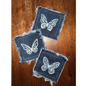 Classic Design Bottlefly Print Square Shape Soft Cloth Elegant Linen <b>Coaster</b> for Home Restaurant <b>Table</b> <b>Coaster</b> - Product Image 1