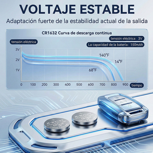 Batteria a Bottone al Litio 3V CR1632 Compatibile con Chiavi Elettroniche, Orologi e Dispositivi Elettronici - Product Image 6