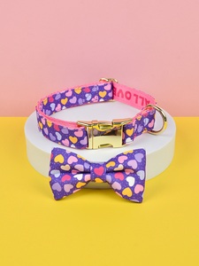 Accesorios para mascotas, <span class=keywords><strong>Collar</strong></span> de lujo personalizable de poliéster para perro, <span class=keywords><strong>Collar</strong></span> ajustable con estampado Floral para mascotas para entrenamiento - Product Image 5