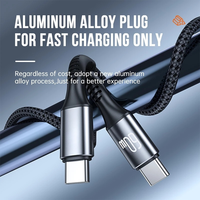 Câble tressé en nylon Type-C 60W 1m/2m, charge rapide PD, conducteur en cuivre pur, conception durable pour téléphone mobile iOS, ordinateur, imprimante