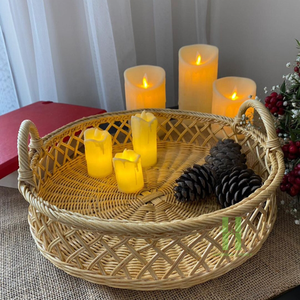 Nuevo diseño ecológico contenedor de comida de ratán estilo bohemio tejido a mano forma rectangular multifunción Decoración de mesa única OEM - Product Image 1