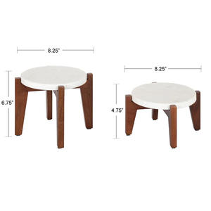 Support de plante en forme de tabouret, best-seller, avec plateau en marbre pour la décoration du jardin et de la maison, avec couleur et dimensions personnalisées - Product Image 2