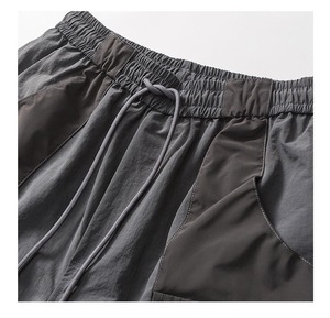 Pantalones cortos informales de cintura media, transpirables, antiarrugas, impermeables, elásticos, con cierre de cintura, tejido Cargo, pantalones cortos con logotipo personalizado para hombres - Product Image 4