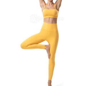 Conjunto de Yoga para Mujer, Transpirable, Elástico, con Cintura Elástica, para Adultos, Ropa Deportiva para Gimnasio, 2 Piezas, Sujetador Acolchado sin Costuras - Product Image 5