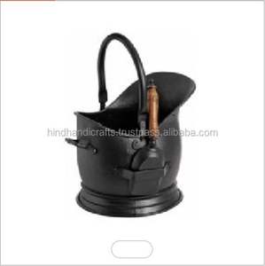 Porte-bûches en fer avec allumage et boîte à allumettes en métal noir pour cheminée - Product Image 6