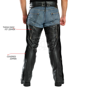 Chaps d'équitation équestre à boutons en métal de conception élastique demi-chaps synthétiques de haute qualité - Product Image 4