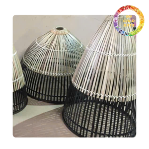 Lámpara de jaula de bambú única de Vietnam | Material ecológico | Varios tamaños y formas - Product Image 6