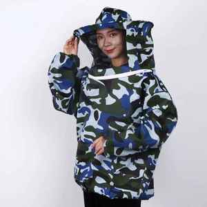 Chaqueta de traje de protección de apicultura plegable transpirable con cremallera doble con velo antiabejas sombrero de ropa de apicultor - Product Image 2