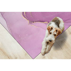 Tapis imprimé : Tapis de cuisine moderne de luxe en tons de marbre rose antidérapant, décoration intérieure, tapis fin non tissé - Product Image 3