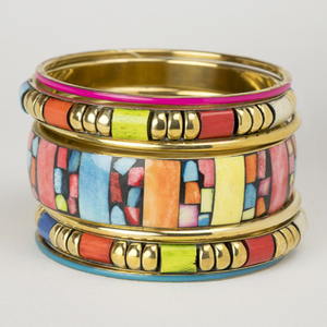 Pulsera de moda de hueso de latón de alta calidad para damas, brazalete chapado en oro colorido, joyería para regalo - Product Image 3