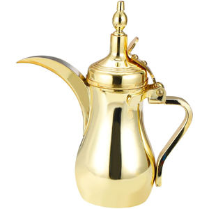 Dallah ทองเหลืองขัดหม้อกาแฟดีไซน์นูนสำหรับบ้านทำด้วยมือ - Product Image 6