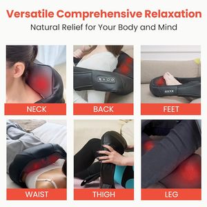 Sırt ve Boyun Masajı Derin Doku Dokunma Vücut Kas Ağrılarını Giderici Boyun Omuz Shiatsu Boyun ve Omuz Masaj Aleti - Product Image 4