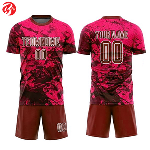 Conjunto de uniforme de fútbol de talla grande con impresión de logotipo personalizado para adultos, camisetas de corte automático, camisetas de fútbol - Product Image 4