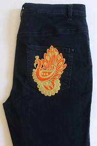 Appliques de broderie en pierre de style paon de formes d'animaux exclusivement conçues pour les robes de mariée patchs ethniques de mariée - Product Image 5