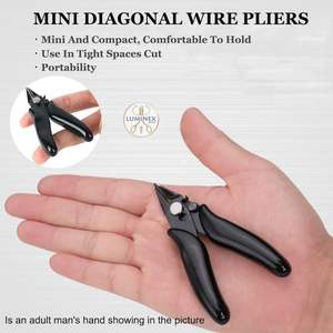 3.5 Inches Stainless Steel Mini Cutter with Lock Flush Cutters Wire Snips for Jewelry Plating and DIY Black - Product Image 2