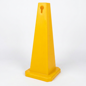 Cône de signalisation jaune en PE pour sols mouillés, base de 280 mm, signalisation de sécurité pour hôtel, impression personnalisée - Product Image 1