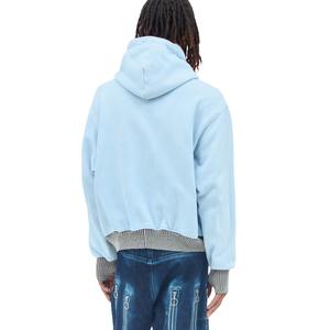 Sudadera con Capucha y Cremallera para Hombre, Diseño Nuevo, 100% Fibra de Bambú, Felpa Ecológica, Tinte Liso, Lavado Ácido, Estilo Urbano Vintage, Manga Larga - Product Image 3