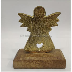 Adorno Metálico 2026 Más Vendido, Escultura Festiva de Regalo con Base de Madera para Decoración del Hogar y Suministros para Fiestas - Product Image 3