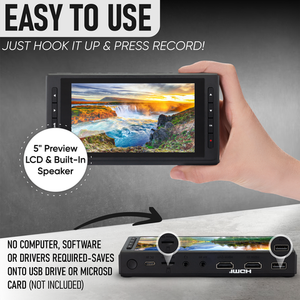Soundbeast 4K HD กล่องจับภาพวิดีโอหรือวิดีโอสตรีมสด (พร้อมเสียง) จาก HDMI, AV, VHS, VCR, DVD, camcorders, Hi8, - Product Image 4