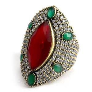 โรแมนติกวันที่สีเขียวนิลสีแดงนิล CZ 925แหวนเงินสเตอร์ลิงผู้ผลิตเงิน925เงินสเตอร์ลิง - Product Image 1