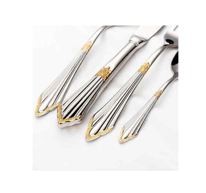 Juego de postres de acero de 6 piezas Cuchara de postre Diseño real Mango Artesanía Cuchara de acero inoxidable Precio al por mayor - Product Image 1